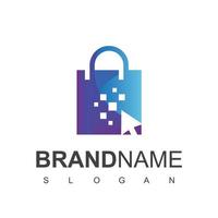 cliquez sur le modèle de conception de logo de boutique en ligne vecteur