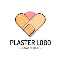 adorable logo en plâtre avec un cercle rose vecteur