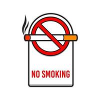 vecteur de signe de zone non fumeur avec cigarette