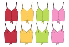hauts de soutien-gorge pour femmes multicolores tops modèle d'illustration vectorielle pour dames. vecteur