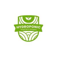 icône du logo de l'insigne du bouclier de la ferme hydroponique naturelle