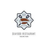 conception de modèle de logo de restaurant de fruits de mer de cuisine de crabes pour la marque ou l'entreprise et autre vecteur