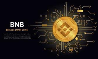 chaîne binance samart fond bnb.technology avec concept de monnaie circuit.bnblogo.crypto. vecteur