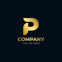lettre initiale p modèle de logo logo de luxe premium pour entreprise vecteur