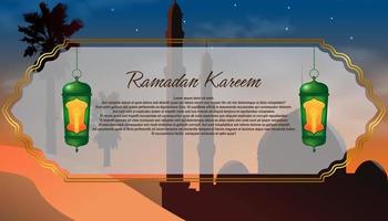 illustration vectorielle bannière de ramadan, bon pour le produit de promotion du ramadan, l'événement du ramadan, la carte de voeux du ramadan, l'impression, etc. vecteur