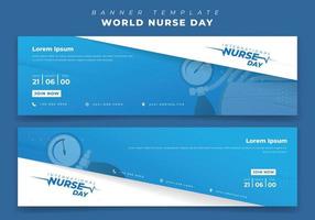 modèle de bannière de paysage avec conception de pression artérielle analogique pour la conception de la journée mondiale des infirmières vecteur