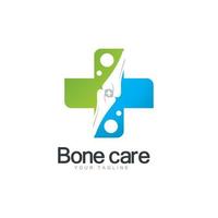 modèle vectoriel d'icône de logo de soins osseux