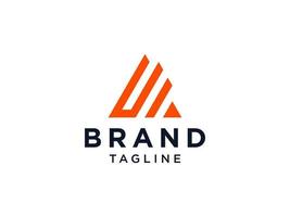 lettre initiale abstraite un logo. forme triangulaire géométrique orange isolé sur fond blanc. élément de modèle de conception de logo vectoriel plat.