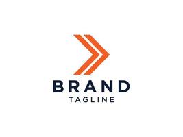 logo logistique flèche. icône de flèche droite de formes géométriques orange isolé sur fond blanc. utilisable pour les logos d'entreprise et de marque. élément de modèle de conception de logo vectoriel plat.