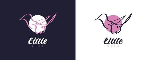 logo oiseau avec style de ligne minimaliste. illustration simple oiseau monoline vecteur