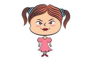 illustration de personnage de dessin animé d'une femme attachant ses cheveux dans une robe à pois rose