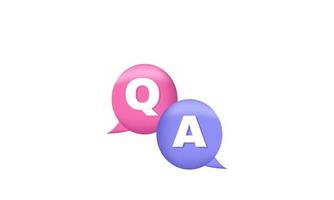 bulle 3d q et a lettres questions réponses vecteur