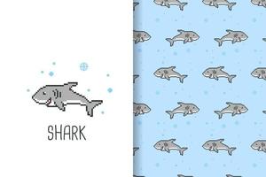 motif de requin pixel art