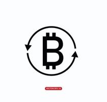 modèle de logo vectoriel icône bitcoin crypto monnaie