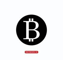 modèle de logo vectoriel icône bitcoin crypto monnaie