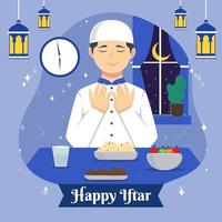 concept d'iftar du mois de ramadan vecteur