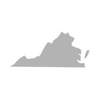 icône de vecteur de carte de Virginie sur fond blanc isolé