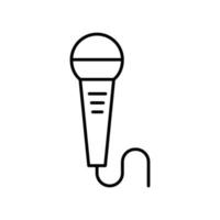 icône de vecteur de ligne de microphone sur fond blanc