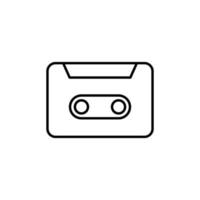 icône de vecteur de ligne de cassette sur fond blanc