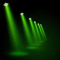 projecteurs verts brillants vecteur