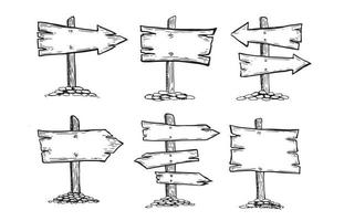 pointeur en bois illustration dessinée à la main. vecteur