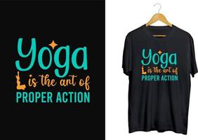 conception de t-shirt de yoga, chemise de jour de yoga, vecteur de tee-shirt d'art de typographie de yoga