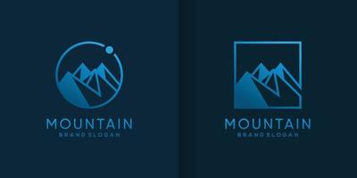 modèle de logo de montagne avec vecteur premium de concept cool et créatif
