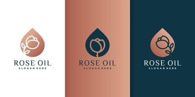 ensemble de modèle de logo d'huile de rose avec différents vecteurs premium de concept unique