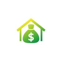 icône d'hypothèque, maison et argent vecteur