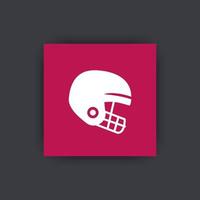 icône de football américain, pictogramme, icône plate de casque de football sur la place, illustration vectorielle