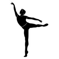 illustration vectorielle avec danseur de ballet homme. forme d'ombre en forme de corps masculin isolée sur fond blanc. création de logo de studio de ballet. vecteur