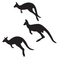 art de la silhouette de kangourou vecteur