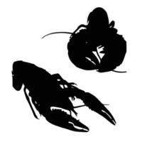 art de la silhouette de homard vecteur