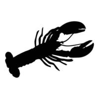 art de la silhouette de homard vecteur