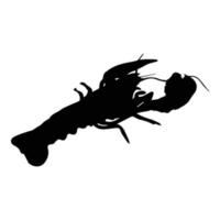 art de la silhouette de homard vecteur