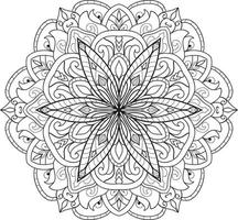 vecteur gratuit de mandala de fleur circulaire sur blanc