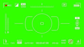 couleur verte chroma key caméra rec cadre viseur superposition fond écran plat style design illustration vectorielle. superposition de caméra à écran vfx chroma key concept d'arrière-plan abstrait pour les séquences vidéo vecteur