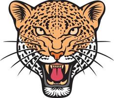 visage de léopard - couleur de tête d'animal. illustration vectorielle. vecteur