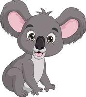dessin animé mignon bébé koala assis vecteur