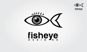 modèle de logo vectoriel de conception d'oeil de poisson. ce logo intelligent peut être utilisé pour la publicité, les chaînes de télévision, les artistes, les médias sociaux, etc. conceptions de logo fish eye de haute qualité, simples et modernes.