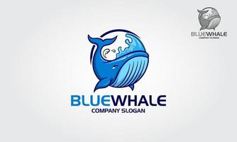 illustration du logo vectoriel baleine bleue. un logo fun et décalé pour l'entreprise innovante.