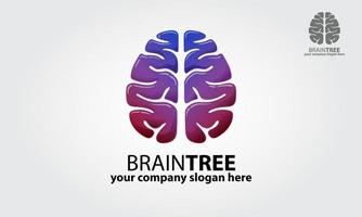 modèle de logo vectoriel d'arbre de cerveau. logo d'un arbre stylisé fait avec le cerveau. excellent logo, simple et unique.
