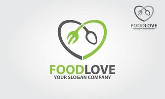 modèle de logo vectoriel d'amour de nourriture. icône de vecteur de coeur. illustration de logo vectoriel.