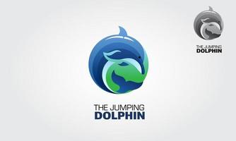 le modèle de logo vectoriel dauphin sautant. cette illustration peut être utilisée pour n'importe quelle entreprise.
