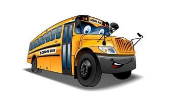 dessin animé et personnage isolé vectoriel. illustration vectorielle d'un autobus scolaire.