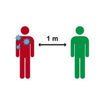 concept de quarantaine de coronavirus. restez à la maison et gardez une distance sociale. illustration de rester à la maison et de maintenir une distance sociale vecteur