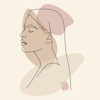 dans un style de mode minimaliste avec un portrait d'un visage féminin. vecteur