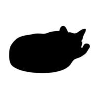 silhouette noire d'un chat sur fond blanc. vecteur