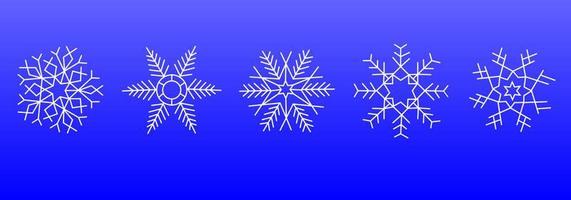 icône de vecteur de flocon de neige. neige de noël bleu hiver.