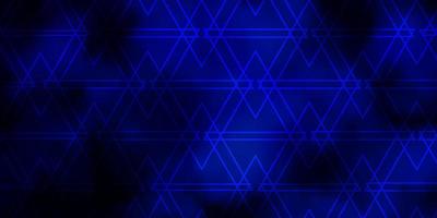 toile de fond de vecteur bleu foncé avec des lignes, des triangles.
